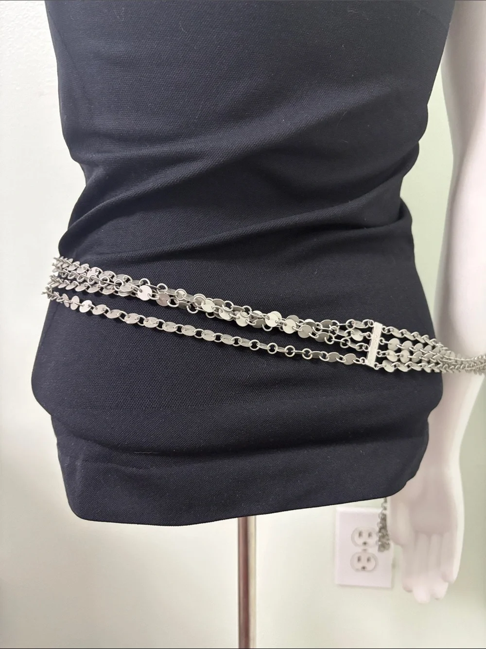 Vintage Siver Tone 4 Strand Chain Link Belt